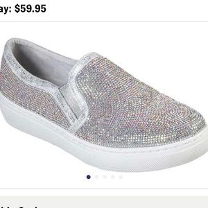 Silver slip on shoes